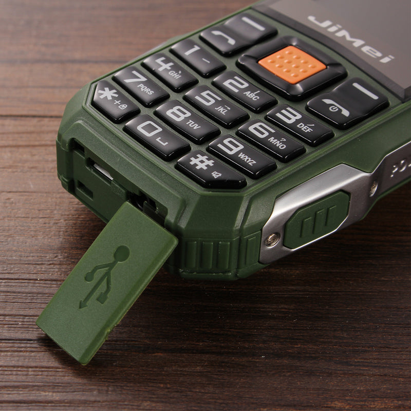 JiMei 1.8Inch 2800mAh Power Pank Torch Big Speaker Big Screen Long Standby Dual SIM Card Rugged Feature Phone