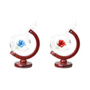 Weather Forecast Rose Crystal Globe Wooden Base Storm Glass Home Decorations Gift