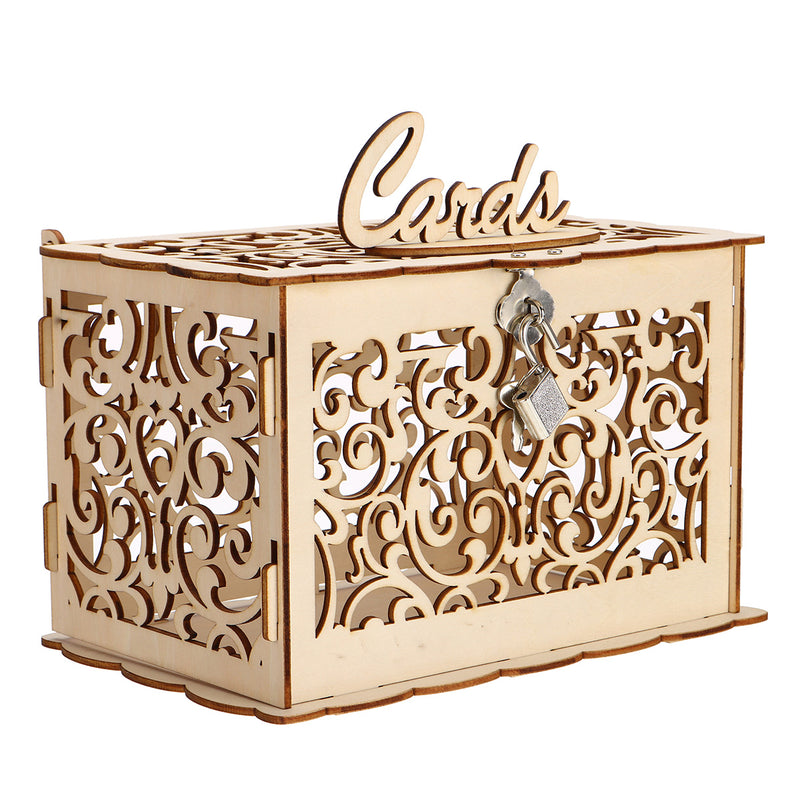 Wooden Wedding Post Box Weddings Reception Card Box With Lock Party Decoration