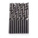 Drillpro DB-M7 10pcs 1/8 Inch Shank 1 Flute Carbide Spiral End Mill Cutter 3.175x25mm