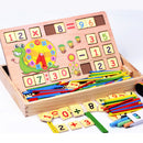 Wooden Clock Number Mathematics Toys Kids Early Learning Math Educational Toys Gift Blackboard Chalk Arithmetic Board