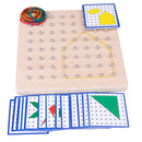Wooden Montessori Nail Geoboard with Cards Math Learning Education Kids Toys