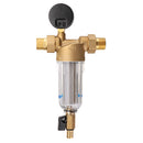 TMOK Water Pre Filter System 3/4" & 1" Brass Mesh Prefilter Purifier w/ Reducer Adapter & Gauge