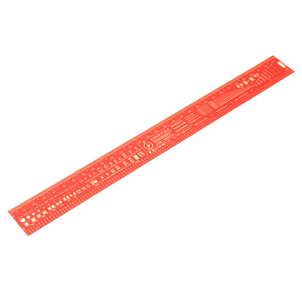 3Pcs 30cm Multifunctional PCB Ruler Measuring Tool Red