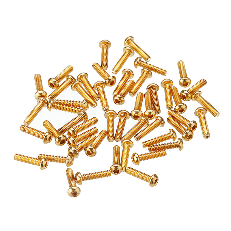 Suleve M2AH2 50Pcs Titanium Plated M2 Hex Socket Button Head Screws Alloy Steel 12.9 Grade Screw Bolt M2*8
