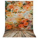 3x5FT Flower Wall Wood Floor Photography Backdrop Studio Prop Background