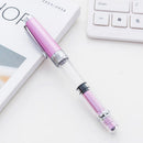 Wing Sung 3008 Piston Transparent Fountain Pen Wingsung Silver EF Nib & Trim Ink Pen Office School Gift