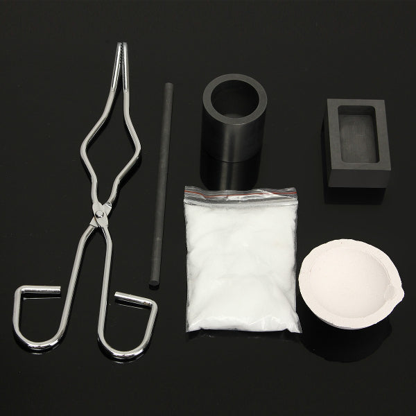 6Pcs Gold Silver Crucible Melting Borax Tongs Rod Graphite Ingot Mold Casting Kits