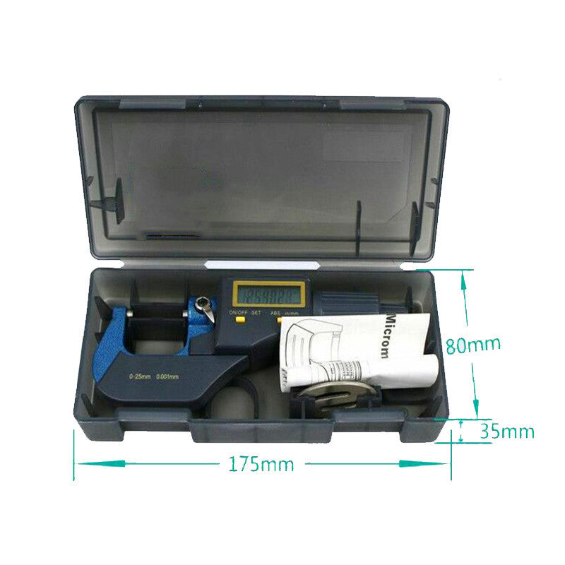 0-25mm Digital Outside Micrometer Electronic Micrometer Gauge Meter 0.001mm Thickness Measuring Gauge Tools With Box