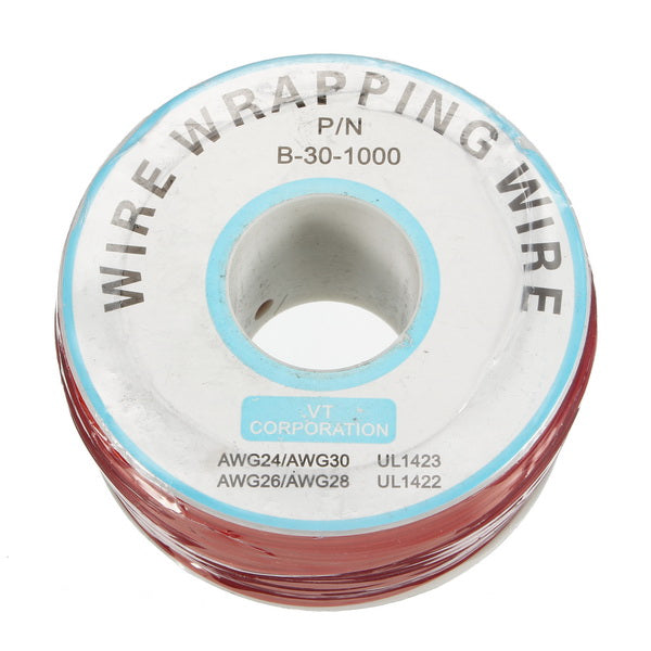 5pcs Red 0.55mm Circuit Board Single-Core Tinned Copper Wire Wrap Electronic Wire Jumper Cable