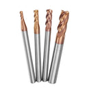 Drillpro HRC58 Round Nose 4 Flutes End Mill Cutter 2R0.2-6R0.5 AlTiN Coating CNC End Mill Cutter