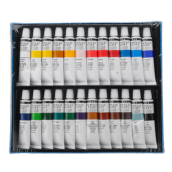 H&B HB-AP24 Professional 24-Color Propylene Pigment Hand-Painted Set Wall Painting DIY Watercolor Paint Set
