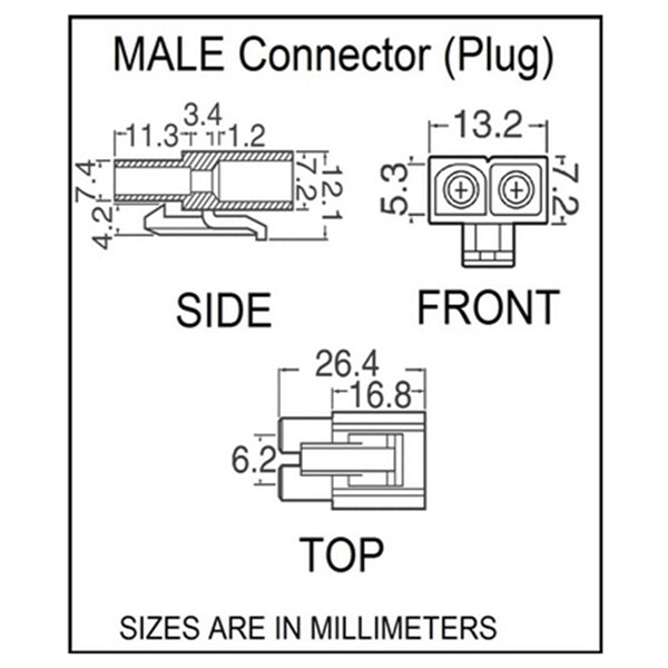 10 sets Male Connector Plug & 2 Female Terminals For Optimate Accumate Battery Charger