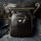 Men Motocycle Waist Leg Bag Fashion Leather Hiking Cycling Work School Travel