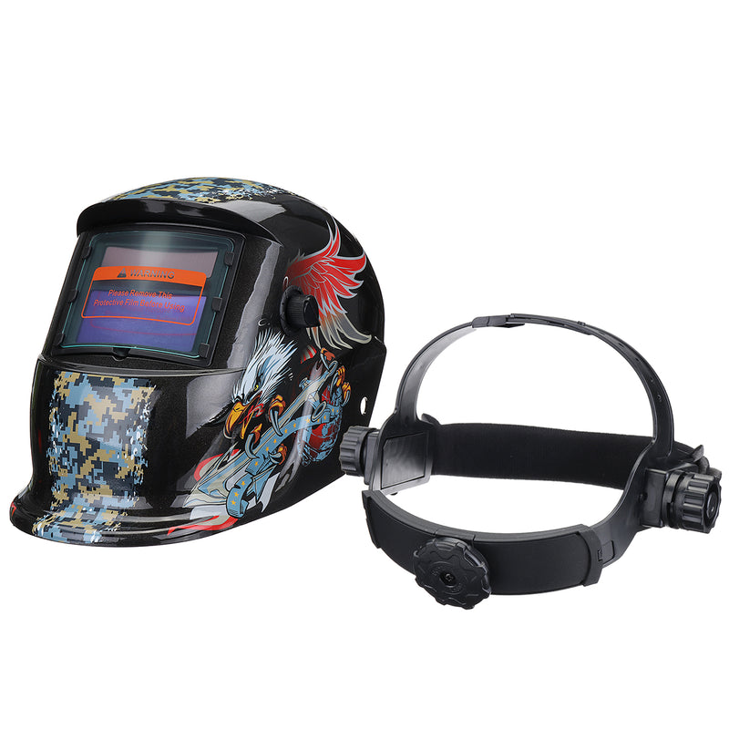 Solar Power Automatic Dimming Welding Helmet Welder Mask with Head Band