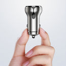 Nickel Color CAFELE DC 12-24V 4.8A Universal Car Charger Dual USB Fast Charging Zinc Alloy Smart LED Display