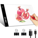 GLIME LED A4 Light Box Tracing Tattoo Board Ultra-Thin Display Light Pad Brightness Adjustable Drawing Board Stencil for Artist Diamond Art Sketch Power by USB