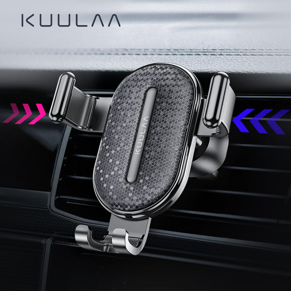 KUULAA Gravity Linkage Automatic Lock Air Vent Car Phone Holder for 4.0-6.5 Inch Smart Phone for iPhone Xiaomi