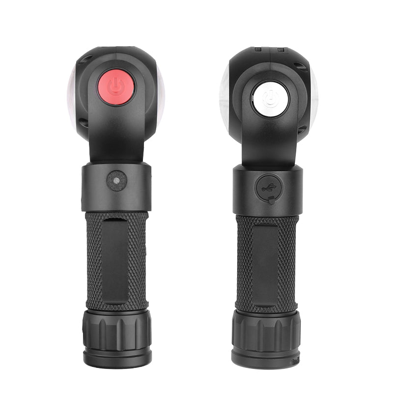 XANES 1315 T6 + COB 7Modes 360 Rotating Head Flashlight Magnetic Tail USB Charging LED Torch
