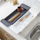 Extendable Bath Tub Drain Shelf Caddy Rack Shower Holder Rack Storage Tray Organizer