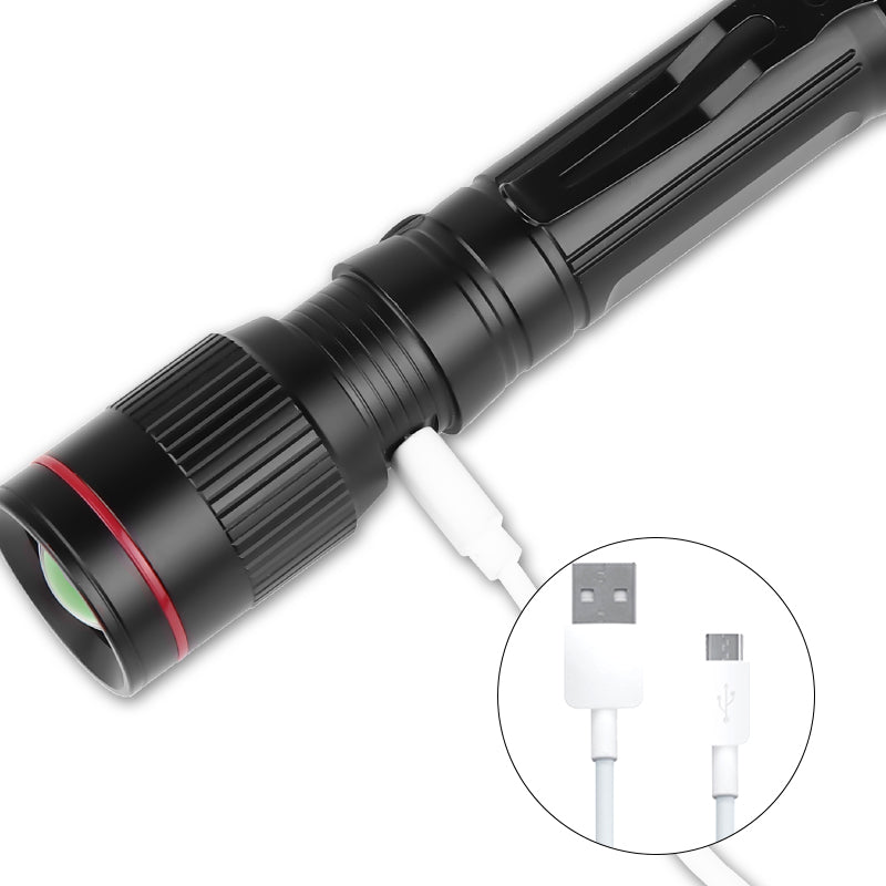 XANES 1945A P8 LED 600Lumens 3Modes USB Rechargeable Zoomable LED Flashlight Outdoor 18650 Flashlight LED Torch