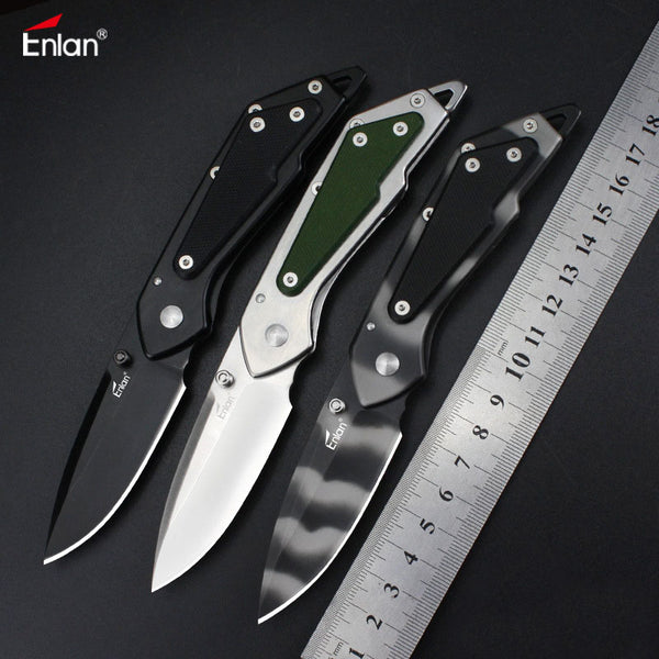 Enlan M017 8cr13mov Blade Folding Knife Kitchen Fruit Peeler Outdoor Portable Cuting Tool Mini Stainless Steel  Knife Pocket Utility Knife Portable Collection EDC Tool