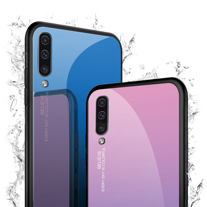 Bakeey Gradient Tempered Glass Protective Case For Samsung Galaxy A70 2019 Scratch Resistant Back Cover