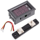 3pcs 0.56 Inch Blue Red Dual LED Display Mini Digital Voltmeter Ammeter DC 100V 50A Panel Amp Volt Voltage Current Meter Tester