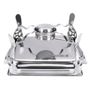 6L Stainless Steel Square Buffet Heating Stove Chafing Dish Buffet Stoves Caterer Wedding Party Food Warmer Tray Dinner Serving Simple Removal Buffet Stove