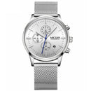 MEGIR 2011G Men Watch Luxury Ultra Slim Business Stainless Steel Strap Quartz Wrist Watch