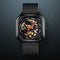 SKMEI 9184 Fashion Men Automatic Watch Waterproof Hollow Art Stainless Steel Strap Mechanical Watch