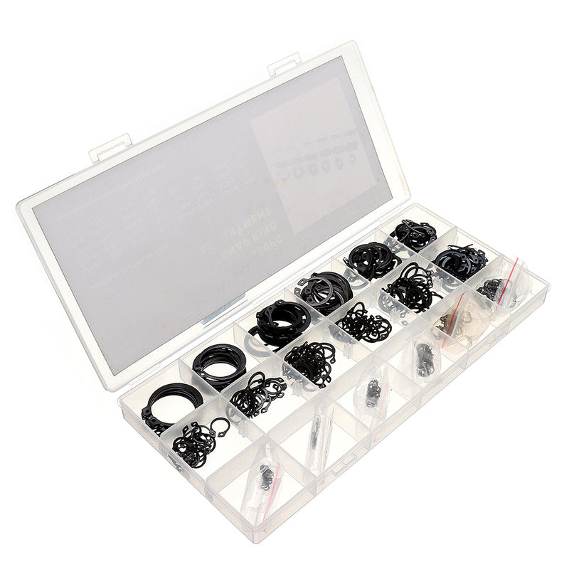 Suleve MXCC1 300Pcs Heat Treated Carbon Steel C-Clip Retaining Rings Circlip Snap Ring Set 9-32mm