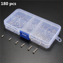 Suleve M2SS1 M2 Stainless Hex Socket Cap Head Screws Allen bolt Nut Assortment Kit 180pcs