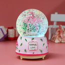 Creative Crystal Flamingo Musical Snow Globe Music Box Valentine's Birthday Gift
