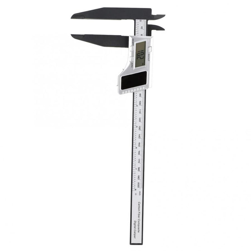 200mm Digital Ruler Digital Caliper Solar Power Carbon Fiber Ruler with 75mm Long Jaw Measuring Tool