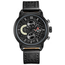 NAVIFORCE 9068 Waterproof Calendar Men Wrist Watch Casual Genuine Leather Strap Quartz Watch