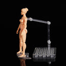 3.75'' PVC Female Male Body Joints Action Figure Gray Flesh Luxury Skin Version