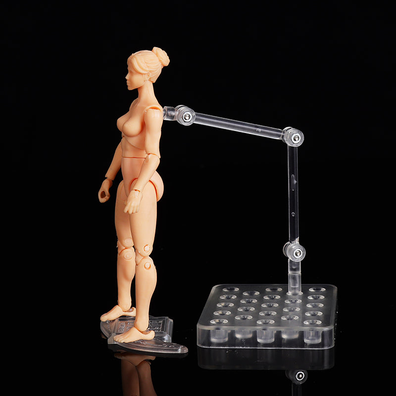 3.75'' PVC Female Male Body Joints Action Figure Gray Flesh Luxury Skin Version