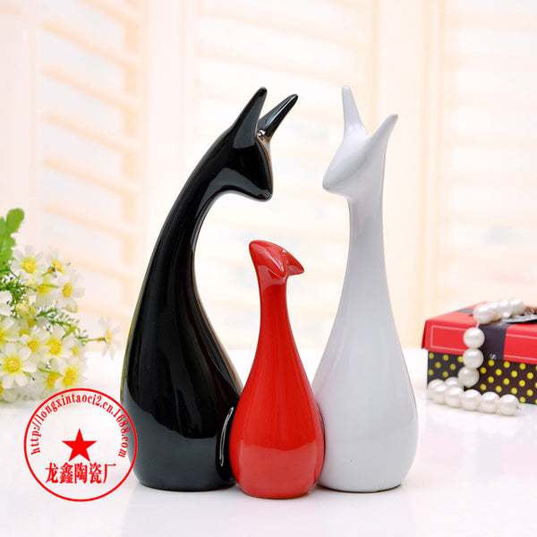 Three-browed Deer Modern Minimalist Creative Home Accessories Decoration Wedding Room Decoration Ceramic Crafts Three Family Deer