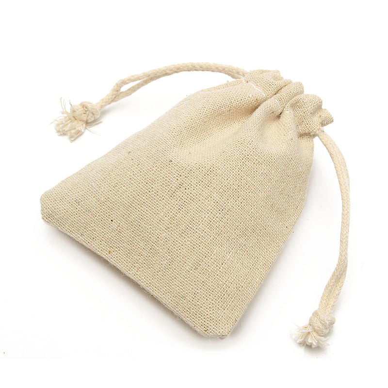 30Pcs Natural Linen Pouch Burlap Jute Sack Jewelry Pouch Drawstring Gift Bags 8x10cm