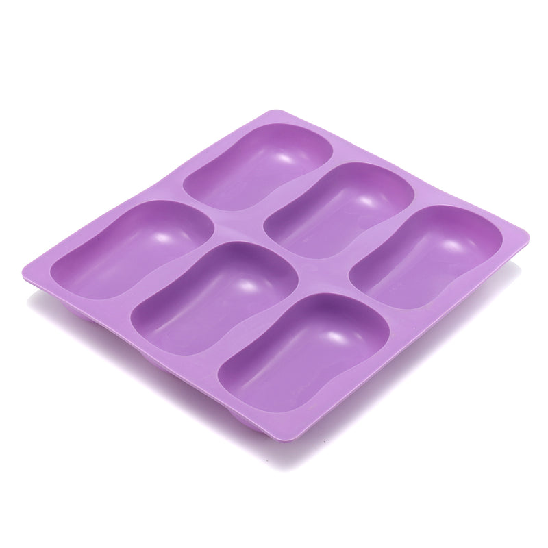 DIY 6 Slots Cake Mold Tool 3D Oval Silicone Soap Mould Baking Mold Handmade Chocolate Pudding Jelly
