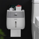 Double Layer Waterproof Wall Mount Toilet Paper Holder Shelf Toilet Paper Tray Roll Paper Tube Storage Box Tray Tissue Box