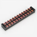 600V 45A 4/5/6/10/12 Poles Electrical Fixed Terminal Block Connector Plastic Insulating Cover