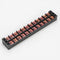 600V 45A 4/5/6/10/12 Poles Electrical Fixed Terminal Block Connector Plastic Insulating Cover