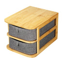 Grey Multi-Layer Mini Bamboo Desktop Drawer Sundries Case Storage Box Organizer Living Room Decorations