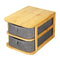 Grey Multi-Layer Mini Bamboo Desktop Drawer Sundries Case Storage Box Organizer Living Room Decorations