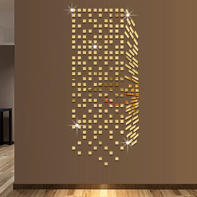 Mirror Mosaic Background Wall Stickers Home Decor DIY Creative Environmental Protection Wall Mirror