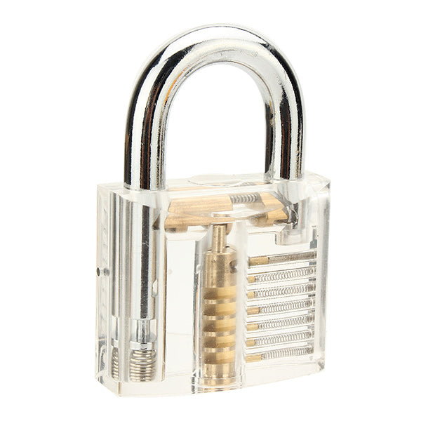 3Pcs Transparent Cutaway Inside View Of Practice Padlock Locksmith Practice Training Skill Set Lock Picks