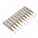 Drillpro DB-P4 10pcs 1.0mm Carbide PCB Bits 1/8 Inch Shank Titanium Coated End Mill Engraving Bits