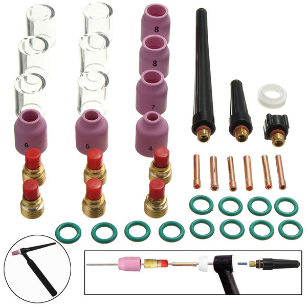 40Pcs TIG Welding Kit Gas Lens for TIG Welding Torch WP-9/WP-20/WP-25